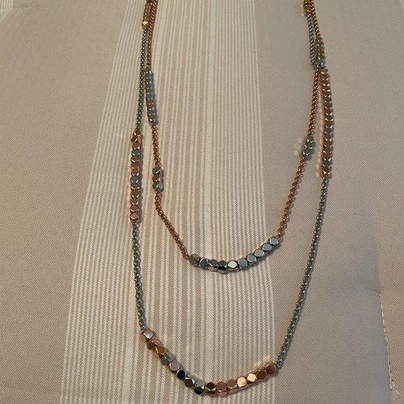 Tory Burch Double Strand 2 tone Necklace - Picture 3 of 10